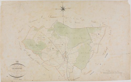 Champagney, tableau d'assemblage.géomètre : Parent