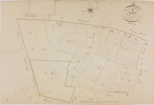 Champagney, section B, Nilieu, feuille 2.géomètre : Godefin