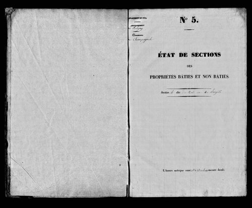 Etat de sections, s.d. [début XIXe].