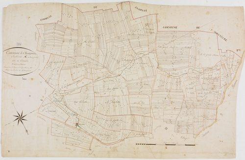 Champvans, section A, Cervôle, feuille 1.géomètre : Petetin