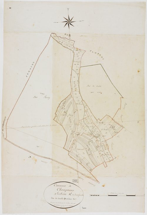 Champvans, section A, Cervôle, feuille 2.géomètre : Sauldubois