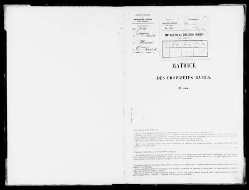 Matrice des propriétés bâties.