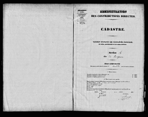 Etat de sections.