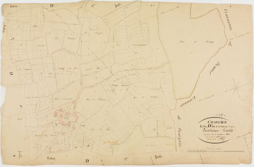 Charcier, section D, la Charue, feuille 4.géomètre : J. Singey