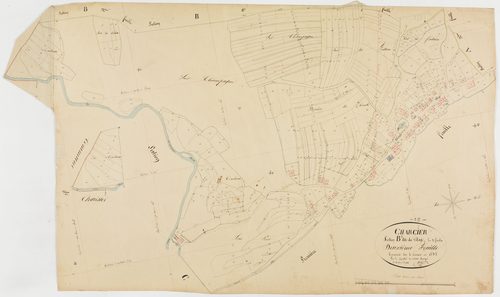 Charcier, section B, le VIllage, feuille 2.géomètre : J. Singey