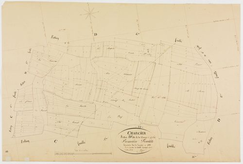 Charcier, section D, la Charue, feuille 1.géomètre : J. Singey
