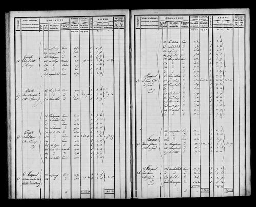 Etat de sections et matrice foncière.