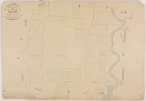 Charézier, section E, le Vilage, feuille 2.géomètre : Renardet