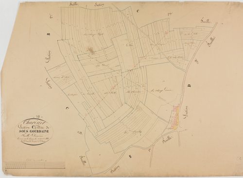 Charézier, section C, Gourdaine, feuille 2.géomètre : Renardet
