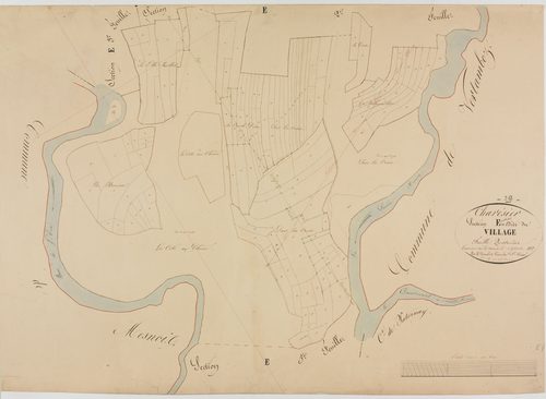 Charézier, section E, le Village, feuille 4.géomètre : Renardet