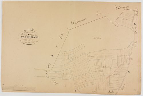 Charézier, section C, Gourdaine, feuille 1.géomètre : Renardet