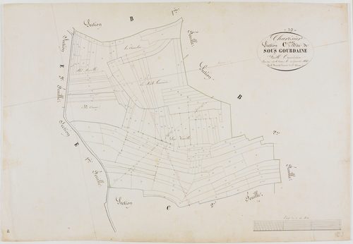 Charézier, section C, Gourdaine, feuille 3.géomètre : Réquichot