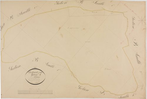 Château-des-Prés, section B, les Fraces, feuille 4.géomètre : Renardet