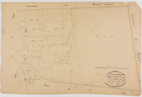 Château-des-Prés, section A, le Cernois, feuille 3.géomètre : I. [ou J.] Singey