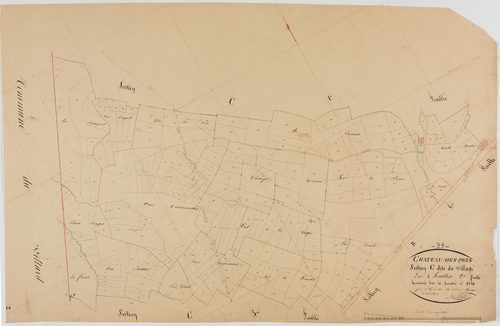 Château-des-Prés, section C, le Village, feuille 2.géomètre : I. [ou J.] Singey