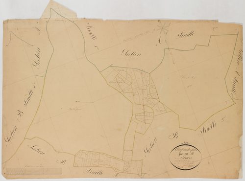 Château-des-Prés, section B, les Fraces, feuille 2.géomètre : Renardet