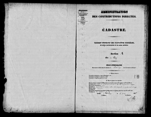 Etat de sections.