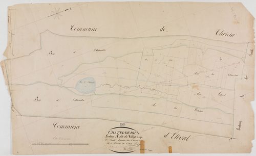Châtel-de-Joux, section A, le VIllage, feuille 5.géomètre : Singey