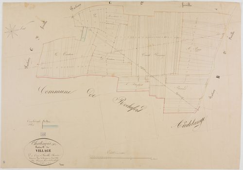 Châtenois, section C, le Village, feuille 1.géomètre : Lamare