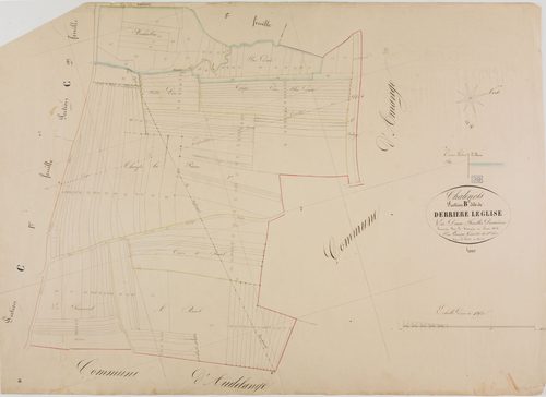 Châtenois, section B, Derrière l'Eglise, feuille 2.géomètre : Lamare