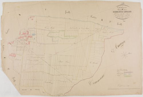 Châtenois, section B, Derrière l'Eglise, feuille 1.géomètre : Lamare