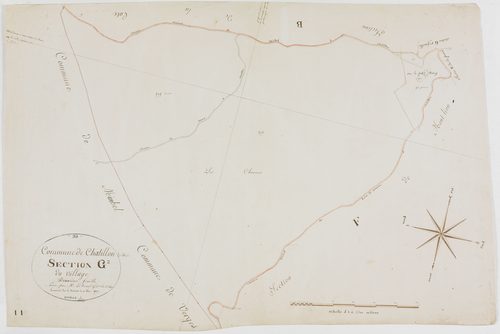 Châtillon, section G, le Village, feuille 2.géomètre : Lebeaud