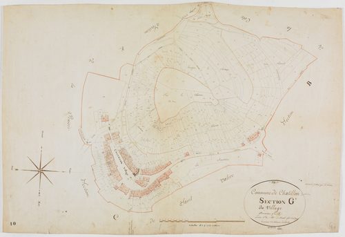 Châtillon, section G, le Village, feuille 1.géomètre : Lebeaud