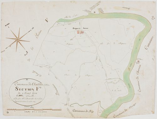 Châtillon, section F, Montillon, feuille 3.géomètre : Lebeaud