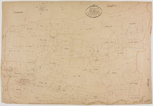 Chatonnay, section A, le Pré Roussey, feuille 1.géomètre : Grenier ; échelle : 1/1250 ; dimension : 71 X 101 cm.