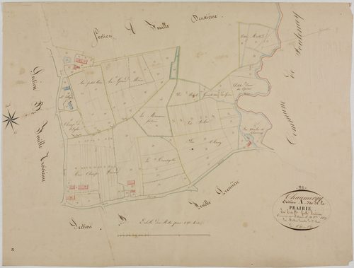 Chaumergy, section A, la Prairie, feuille 3.géomètre : Mathieu