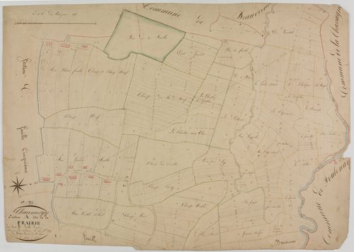 Chaumergy, section A, la Prairie, feuille 1.géomètre : Mathieu