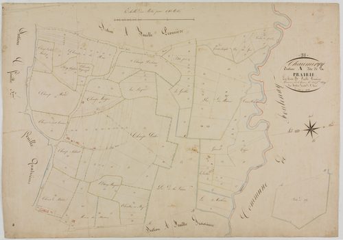 Chaumergy, section A, la Prairie, feuille 2.géomètre : Mathieu