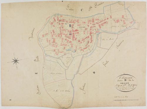 Chaussin, section D, le Village, feuille 4.géomètre : Mathieu