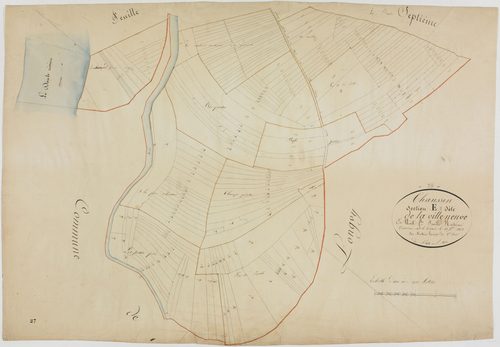 Chaussin, section E, la Villeneuve, feuille 8.géomètre : Mathieu