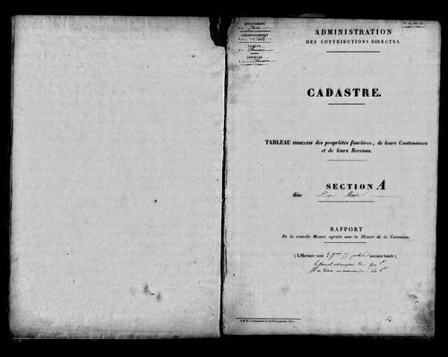 Etat de sections.