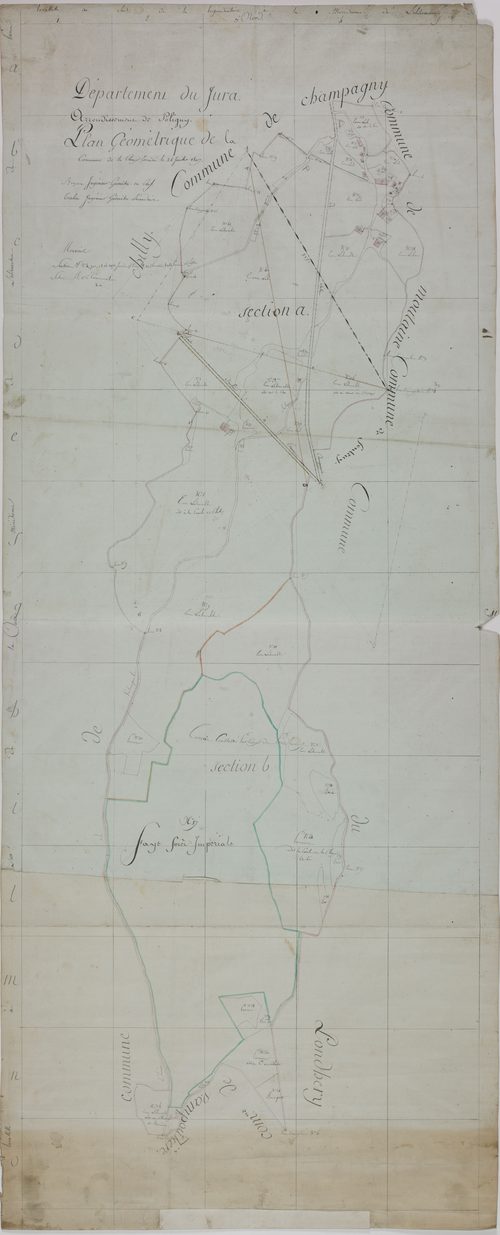 Chaux-sur-Champagny, à l'encre, par Toubin, 55 cm x 135 cm.
