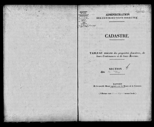 Etat de sections, s.d. [1832].