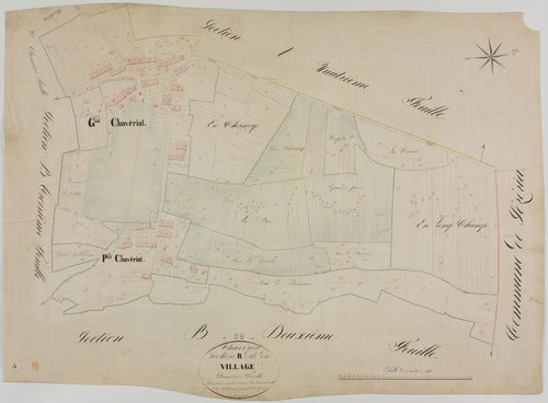 Chavéria, section B, le Village, feuille 1.géomètre : J. J. Vermot
