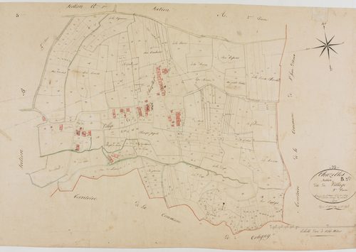 Chazelles, section B, le Village, feuille 3.géomètre : Rosset