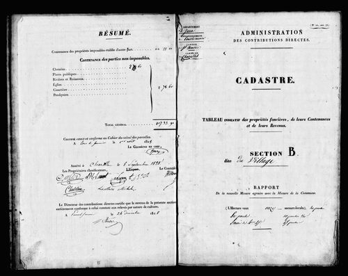 Etat de sections.