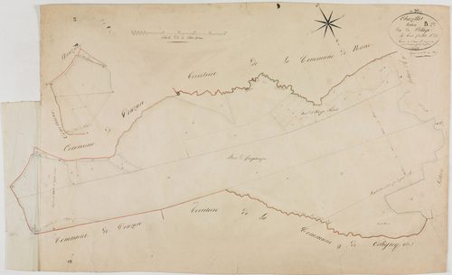 Chazelles, section B, le Village, feuille 1.géomètre : Rosset