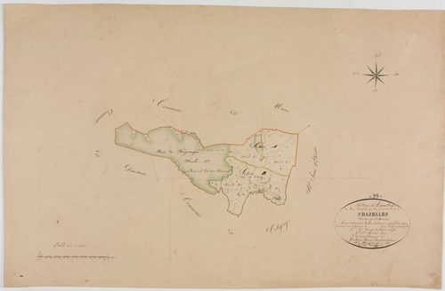 Chazelles, tableau d'assemblage. [1827] géomètre : Rosset