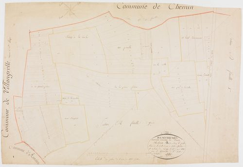 Chemin, section A, le Village, feuille 1.géomètre : Billet