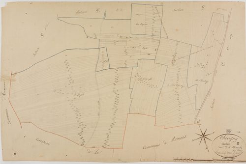 Chevigny, section D, la Manche, feuille 4.géomètre : Rosset