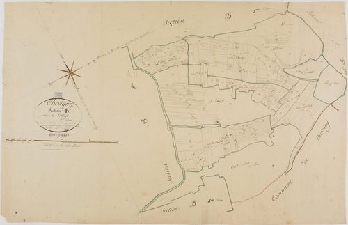 Chevigny, section B, le Village, feuille 3.géomètre : Rosset