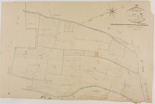 Chevigny, section D, la Manche, feuille 3.géomètre : Rosset
