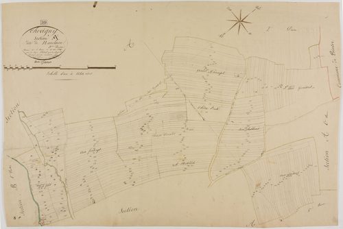 Chevigny, section A, Manclaire, feuille 3.géomètre : Morel