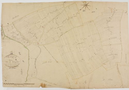 Chevigny, section A, Manclaire, feuille 4.géomètre : Morel