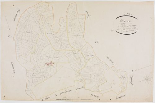 Chevreaux, section A, le Village, feuille 3.géomètre : J. Olivier