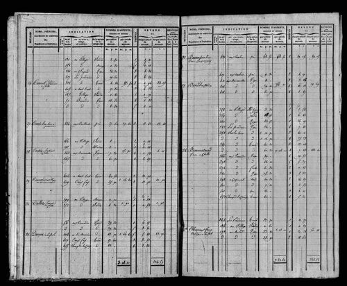 Etat de sections et matrice foncière.